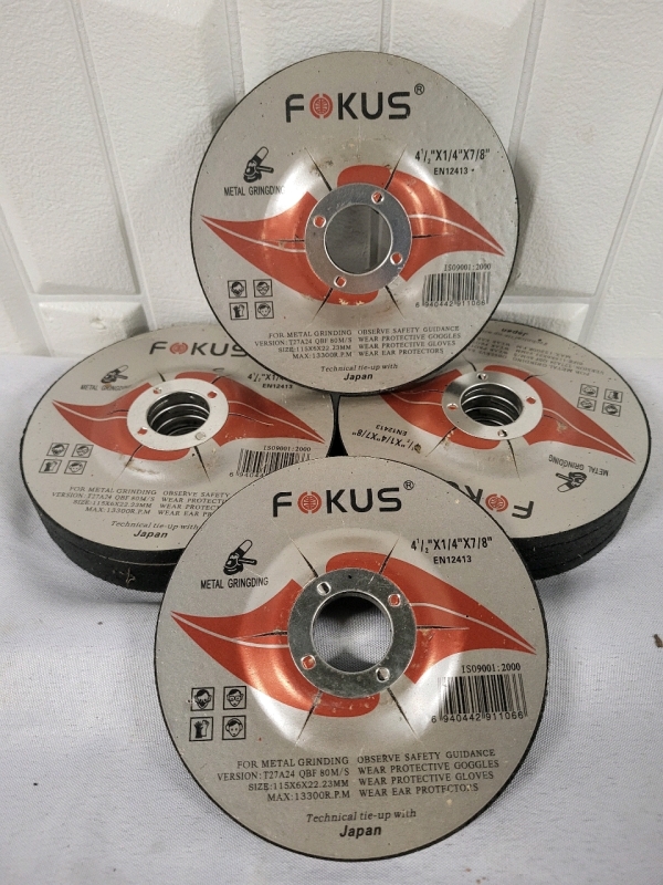 10 New Fokus Metal Grinding Discs - 4.5"x1/4"x7/8"