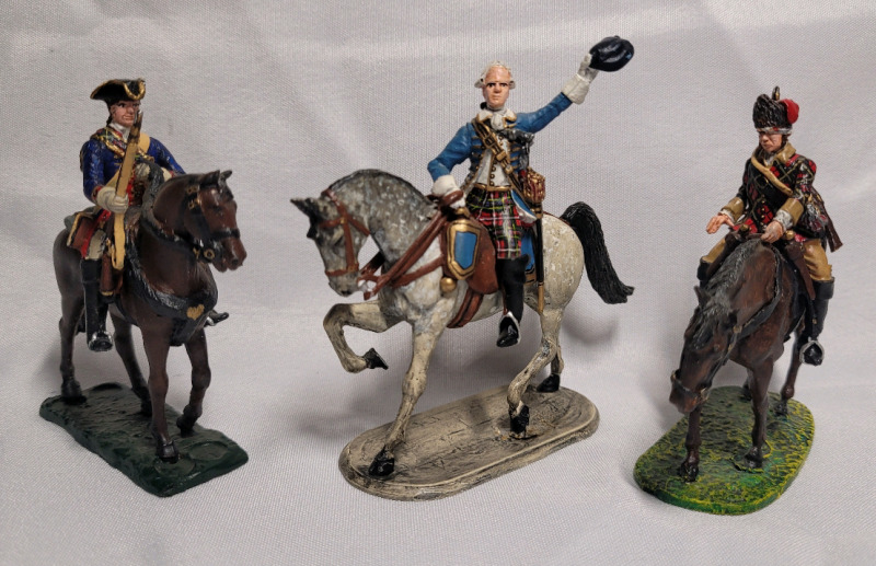 Mounted General & Soldiers Toy Soldier Lead Miniatures , Maker Unknown