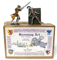 Hornung Art: " Gilbert Talbot " & Jacques Cuypers " The Duke of ... #18 " . Vintage Lead Miniatures in 2 Hornung Boxes. Signed & Dated.