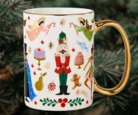 New Rifle Paper Co. NUTCRACKER Porcelain Mug (White)