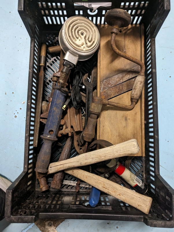 A Collection of Tools and Other Hardware Items.