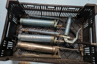 4 Grease Guns and Bin