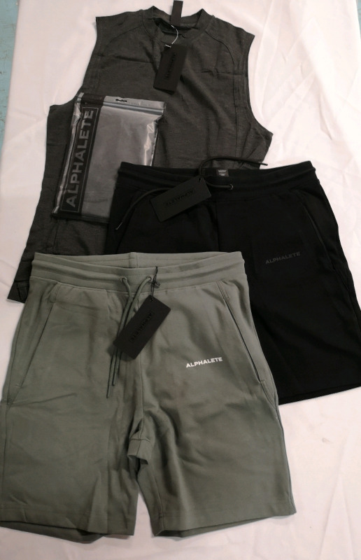 4 New ALPHALETE Men's Medium Shorts & Tank Tops