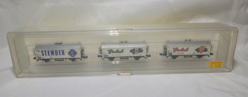 Minitrix N Gauge Refrigerator Beer Toy Train Car Set , Model # 11054 . Sealed Case