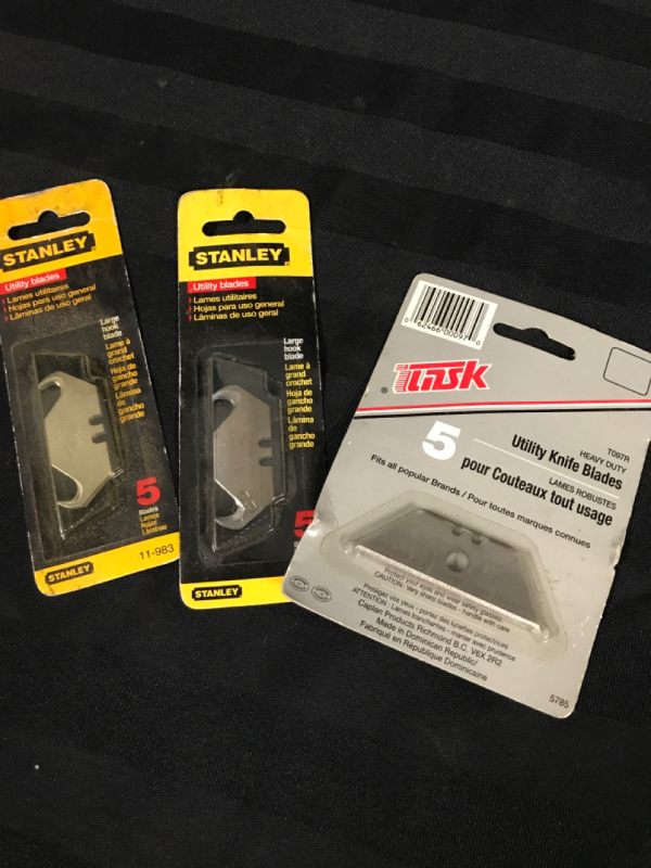 3 New Pks Utility Blades Stanley & Task