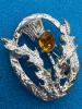 Citrine Signed UK Hollywood Thistle Brooch - 3