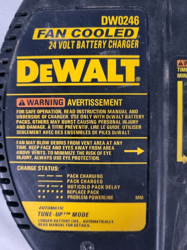 Dewalt Fan Cooled 24v Battery Pack & Charger