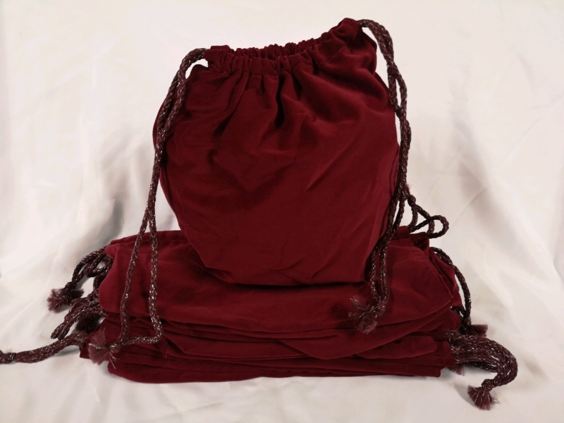 10 New Gift Sacks - Maroon