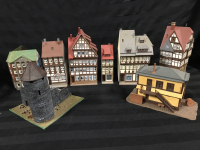 8 Vintage Model Train Buildings