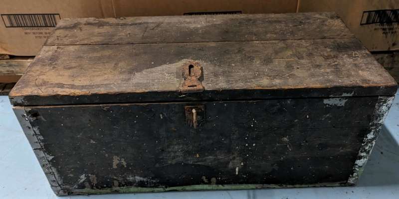 Wooden Toolbox with Assorted Tools.