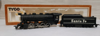 Vintage Tyco Santa Fe Locomotive & Coal Car HO Scale