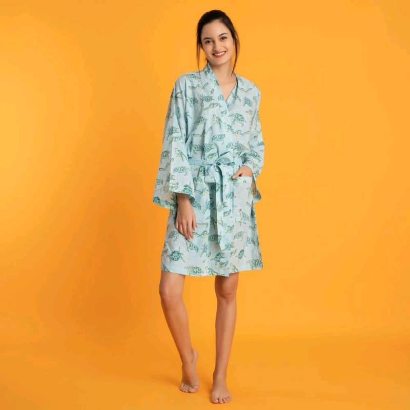 New Mahogany Turtle Short Robe - Small