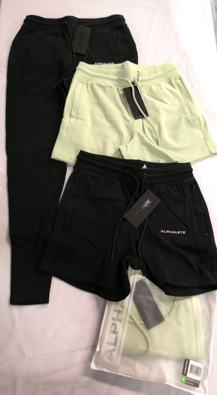 4 New ALPHALETE Women's Medium Essential Core Shorts & Jogger