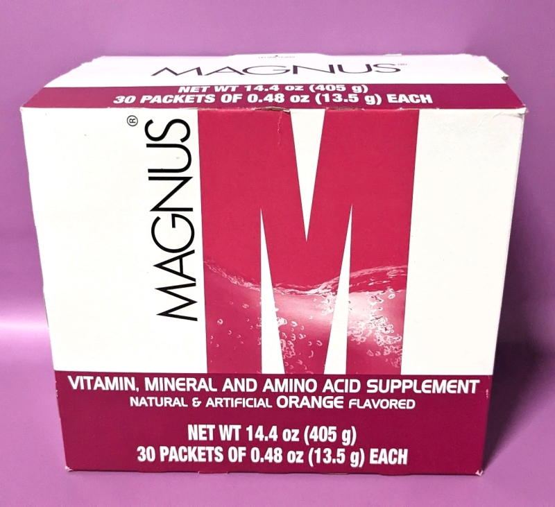 New OmniLife MAGNUS Vitamin, Mineral & Amino Acid Supplement: Orange Flavour (30 Packets, 14.5g Ea)