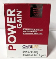 New OmniLife Power Gain Vitamin, Mineral & Amino Acid Supplement Powder: Orange Flavour (30 Packets, 10g Each)