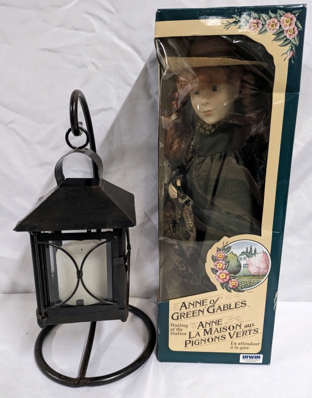 Anne of Green Gables Doll with Orginal box and Lantern Style Candle Holder.