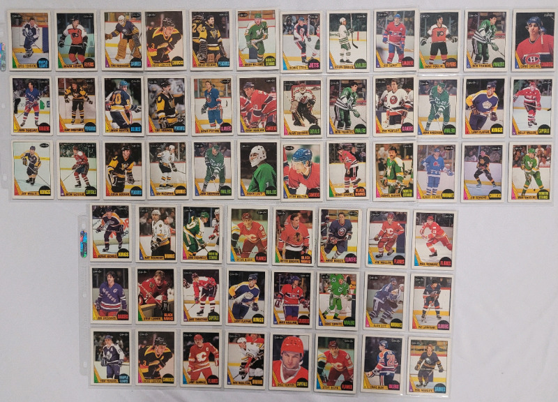 1987 - 1988 O Pee Chee NHL Hockey Trading Cards , 60 Cards