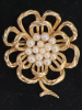 Vintage Crown Triffari Creme Pearl Brooch - 5
