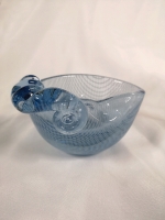 Harrachov Blue Art Glass Lattice Ashtray