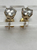 10K Gold 6 Claw Set Stone Earrings - 4