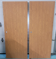 Two (2) 80"×32 1/32" Interior Room Doors w/Pre-Drilled Door Handle Holes - New