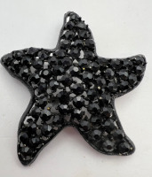 Vintage Signed WEISS French Jet Black Star Brooch