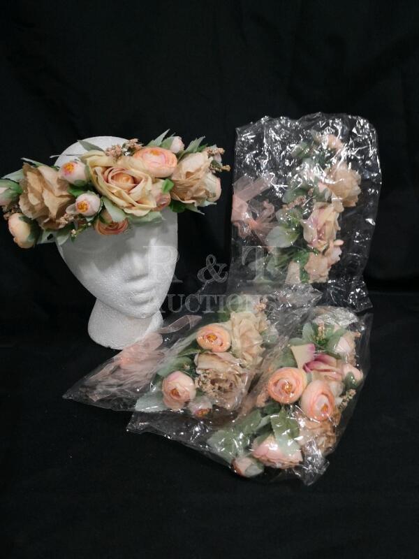 4 New Women Flower Headbands / Wreath Crowns by Haimeikang