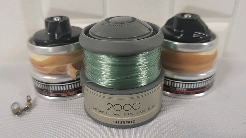 3 Fishing Reel Spools with Fishing Line