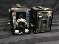 2 Vintage Box Cameras Brownie Junior & Tower