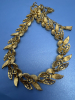 Vintage Francois Coro Signed<br/>Gold Tone Textured Leaves Necklace - 5