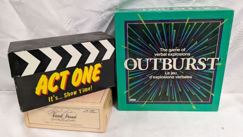 Outburst, Act One and Trivial Pursuit Genius II Card Expansion..