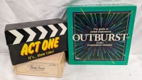 Outburst, Act One and Trivial Pursuit Genius II Card Expansion..