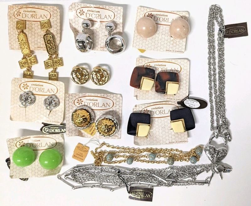 Vintage D'Orlan Jewelry: Necklaces, Earrings (Heart Lock Necklace & Neat Dangling Earrings!)