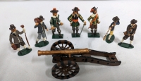 Painted Lead Figurines of a French Artillery Unit