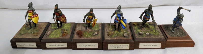 6 Vintage Well Painted Historic Figures with Terrain and Base.