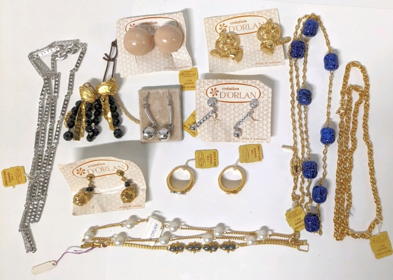 Vintage D'Orlan Jewelry + : Necklaces, Earrings, Hematite bracelet + 1970's Aries Zodiac Sign Rings