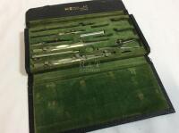 Vintage Drafting Set in Leather Case
