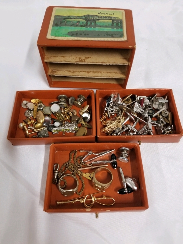 Small 3 drawer box with mens jewelry