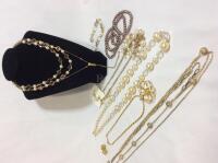 Vintage Costume Jewelry Gold Tone & Pearl Beads