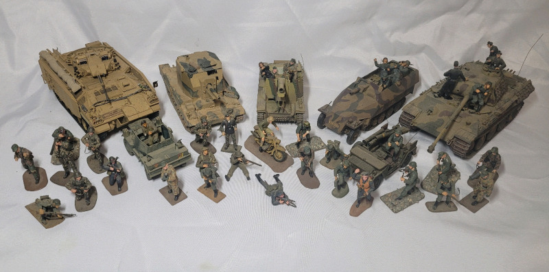 German vs. Allies Assembled Model Kit Sets . Painted with Attention to Detail
