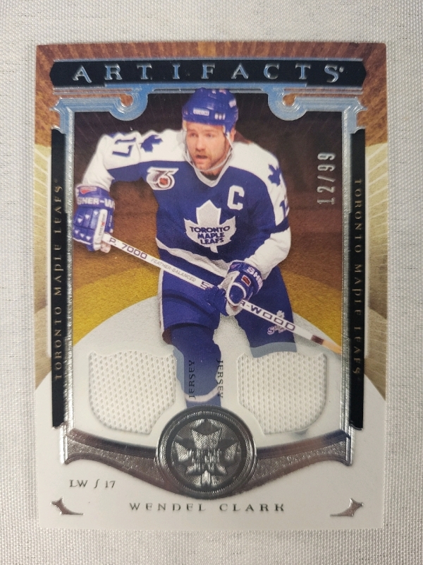 Wendel Clark Double Game Worn Patch Card - 12/99