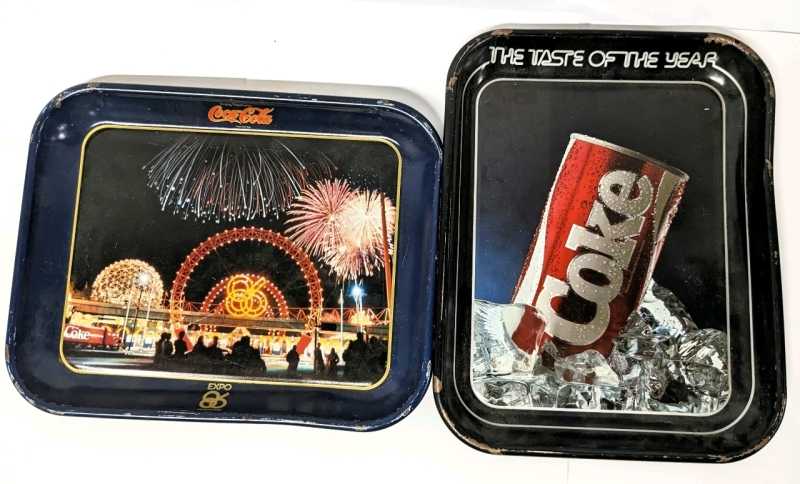 Vintage Coca-Cola Metal Trays : 1986 Vancouver Expo +