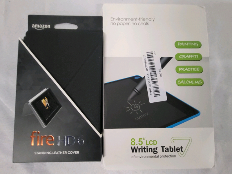 New 8.5" LCD Writing Tablet & New Fire HD6 Leather Case