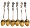 Vintage Sterling 1948 6 PC AURON KULTASEPPA Demitasse Spoon Set Finland with Box - 2