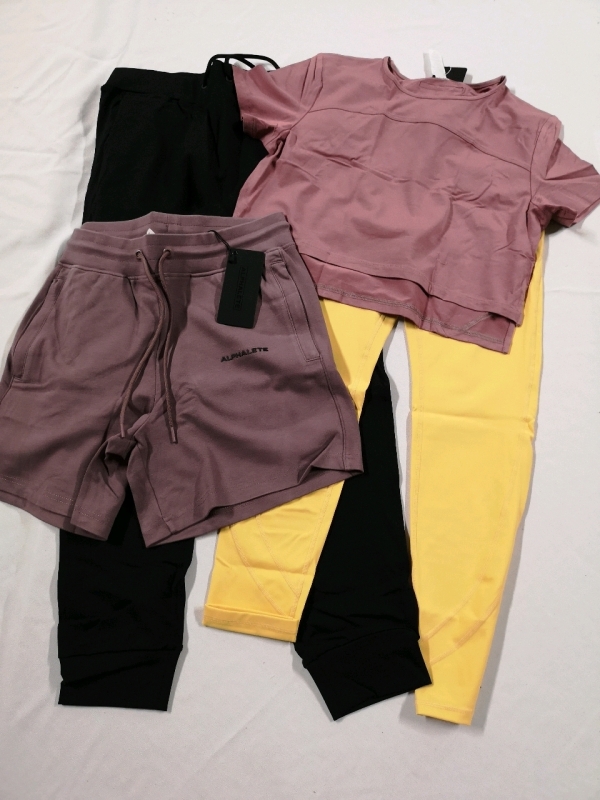 4 New ALPHALETE Women's Large Leggings & Jogger & Shorts & Top