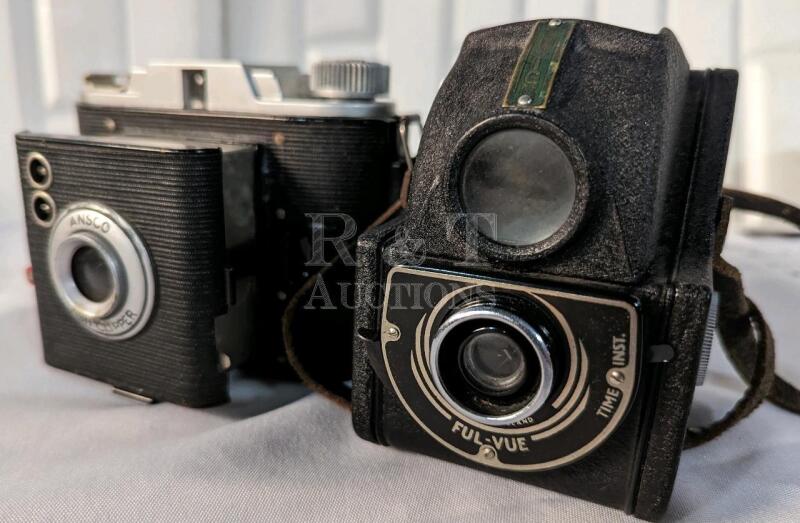 Vintage Ansco Flash Clipper and Vintage Barnet - Ensign Ful-Vue Cameras