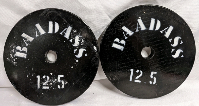 2 New Badass 12.5lb Dumbell Weight Plates.