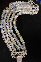 CORO signed vintage 5 Strand Crystal AB Bracelet