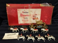 Painted Lead Horses and Carriage