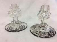 Vintage Silver Clad Candle Holders